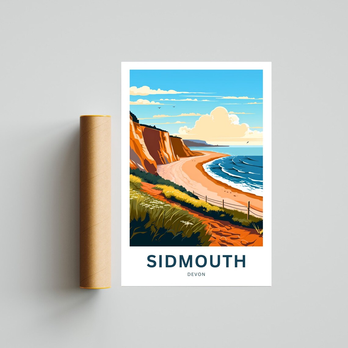 Sidmouth Travel Poster, Devon England Present - Image 4