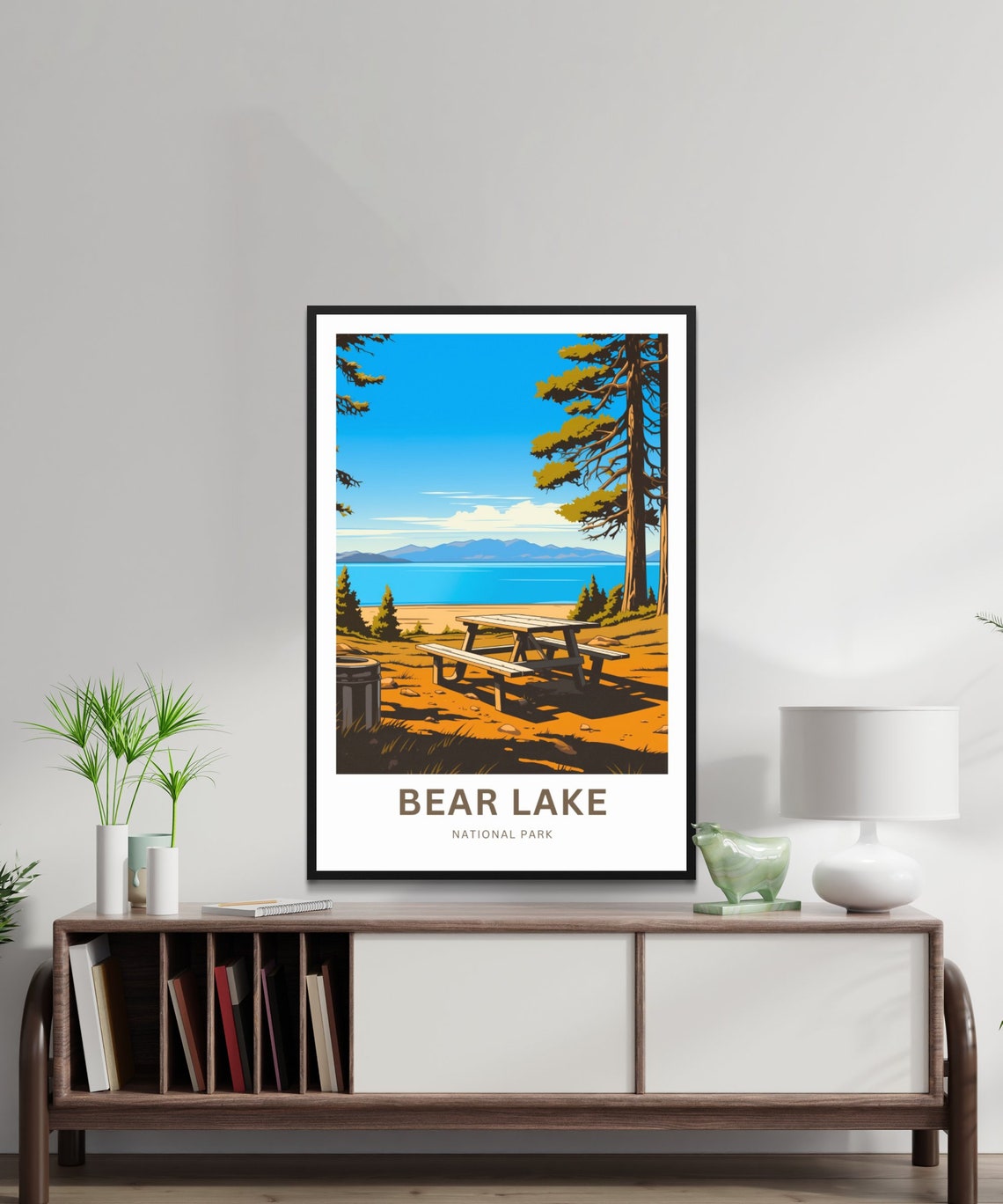 Personalized Bear Lake National Park Picnic Lakeside Scene Poster - Image 2