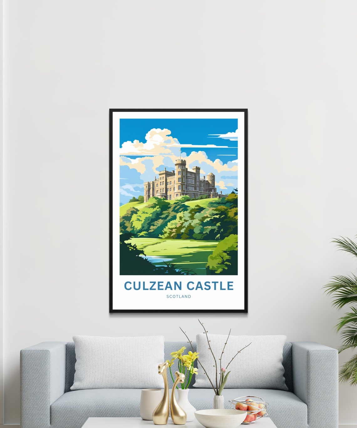 Culzean Castle Scotland Hilltop Estate Lush Gardens View Poster - Image 2