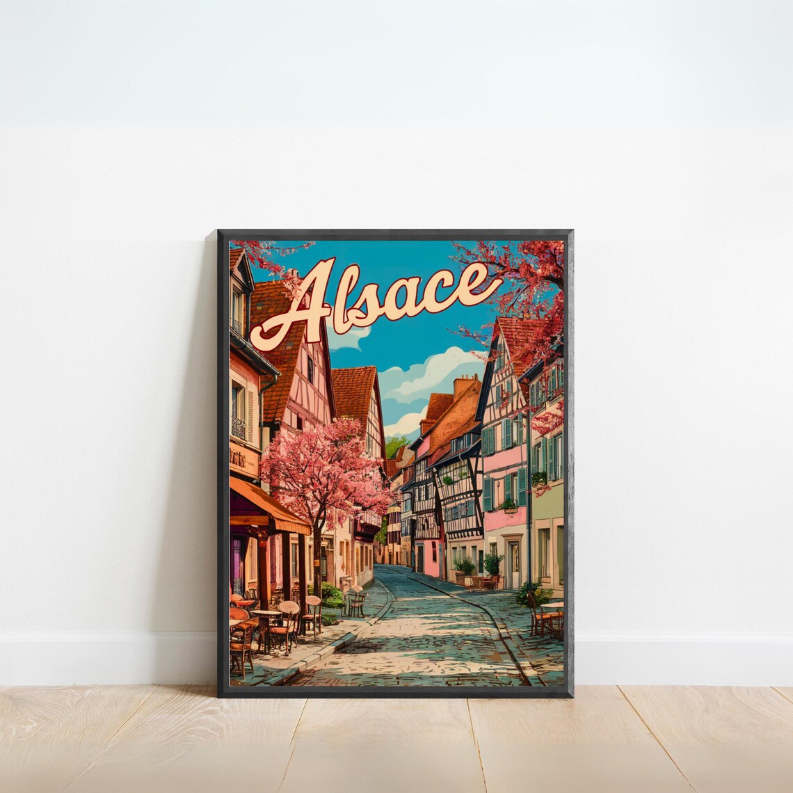 Alsace Vintage Travel Poster, France