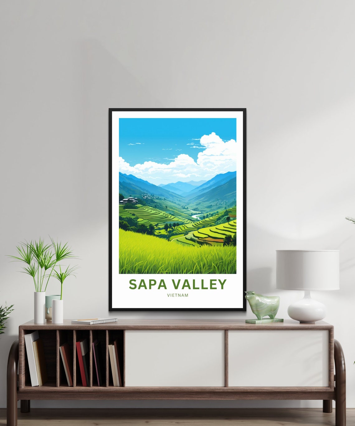 Personalized Sapa Valley Vietnam Rice Terraces Mountain Travel Poster - Image 2