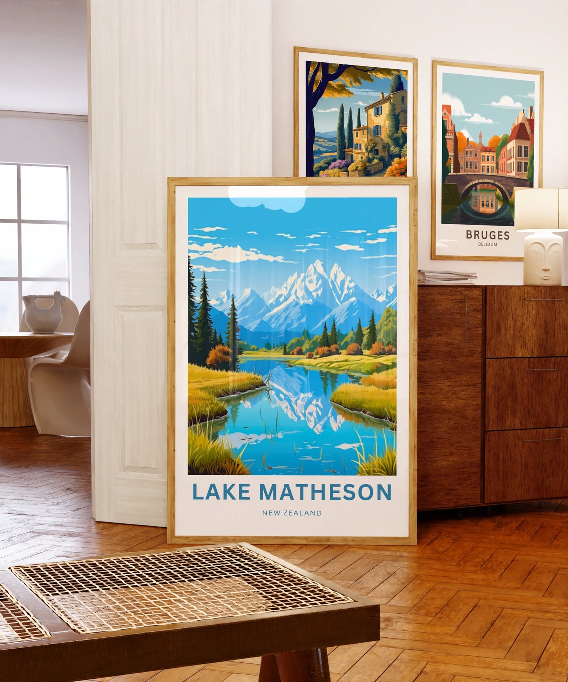Personalized Lake Matheson New Zealand Reflection Lake Poster - Image 5