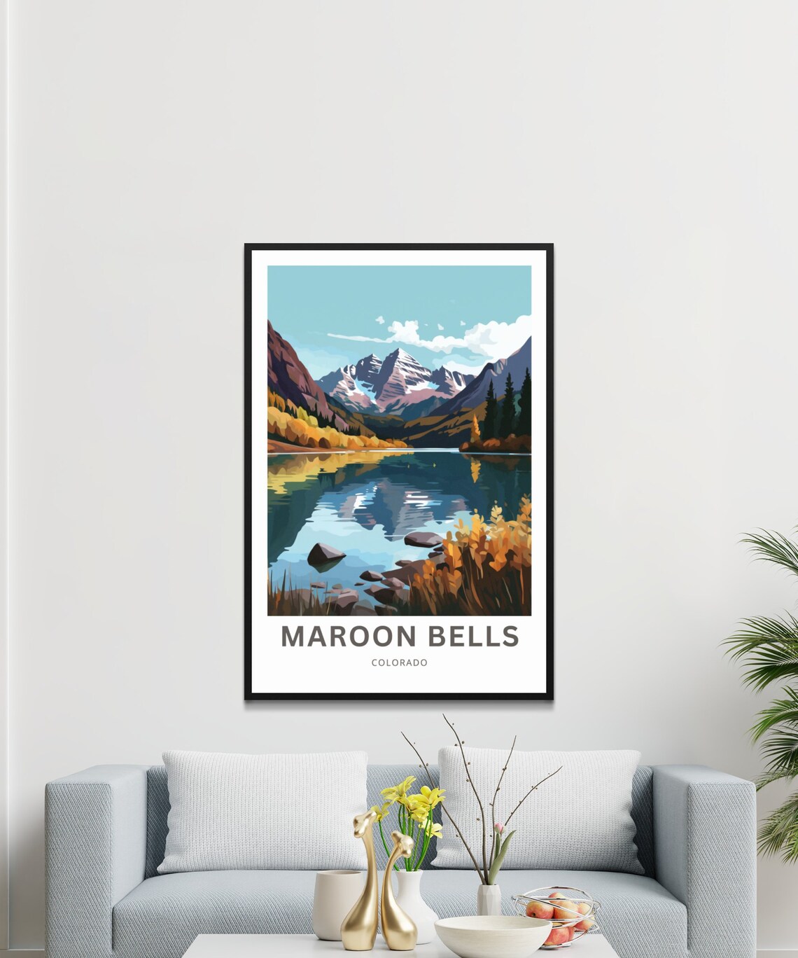 Personalized Maroon Bells Travel Poster, Colorado - Image 3