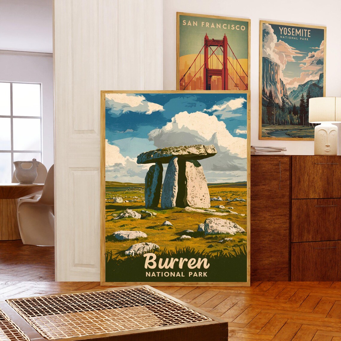 Burren National Park Ireland Vintage Travel Poster Ancient Dolmen View - Image 5