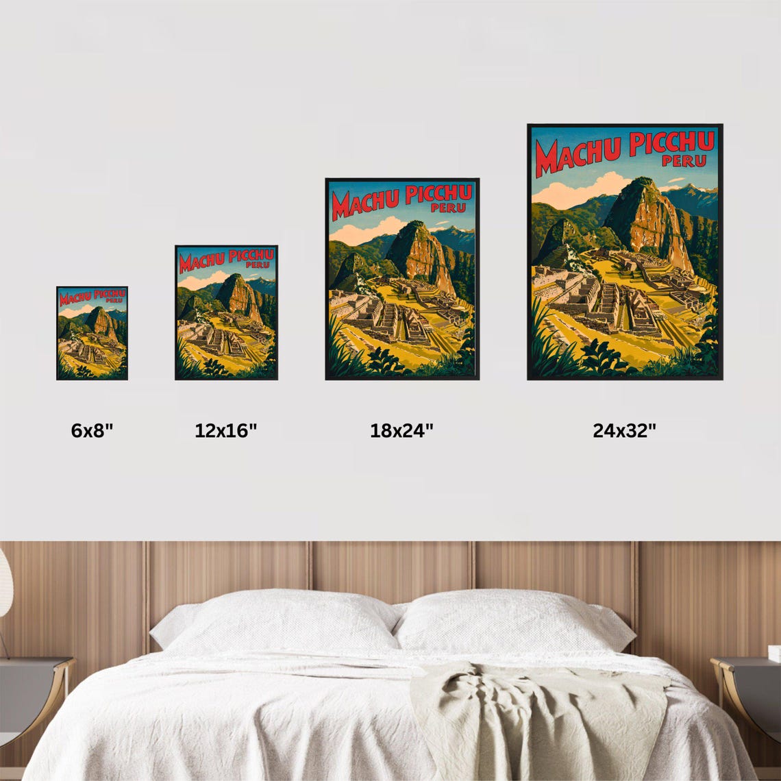 Machu Picchu Vintage Travel Poster Machu Picchu Print Peru Wall Art Framed Gift Peru Present - Image 2