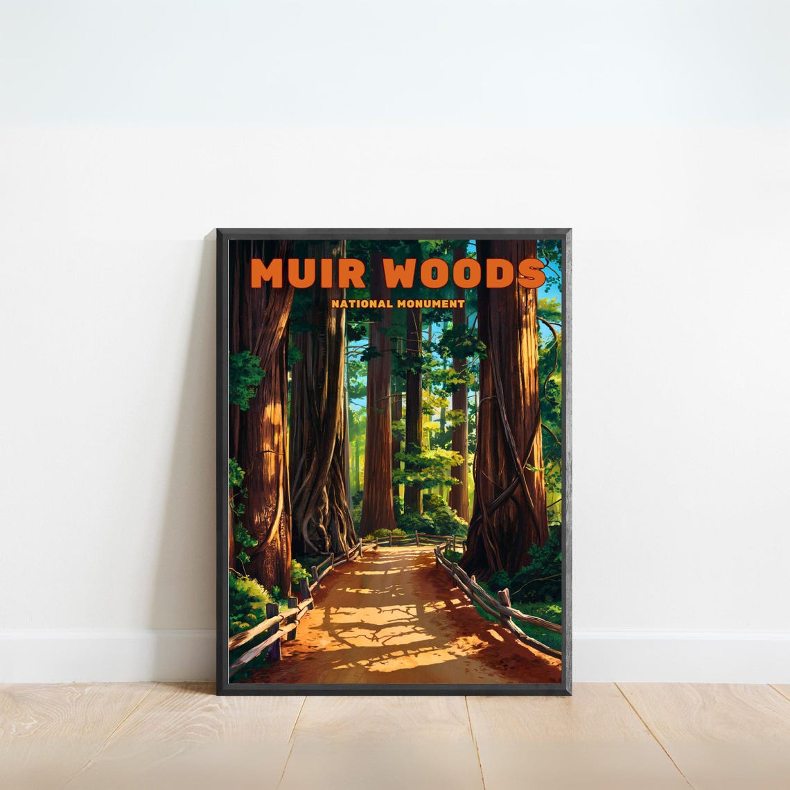 Muir Woods National Monument Redwood Cathedral Path Art Poster