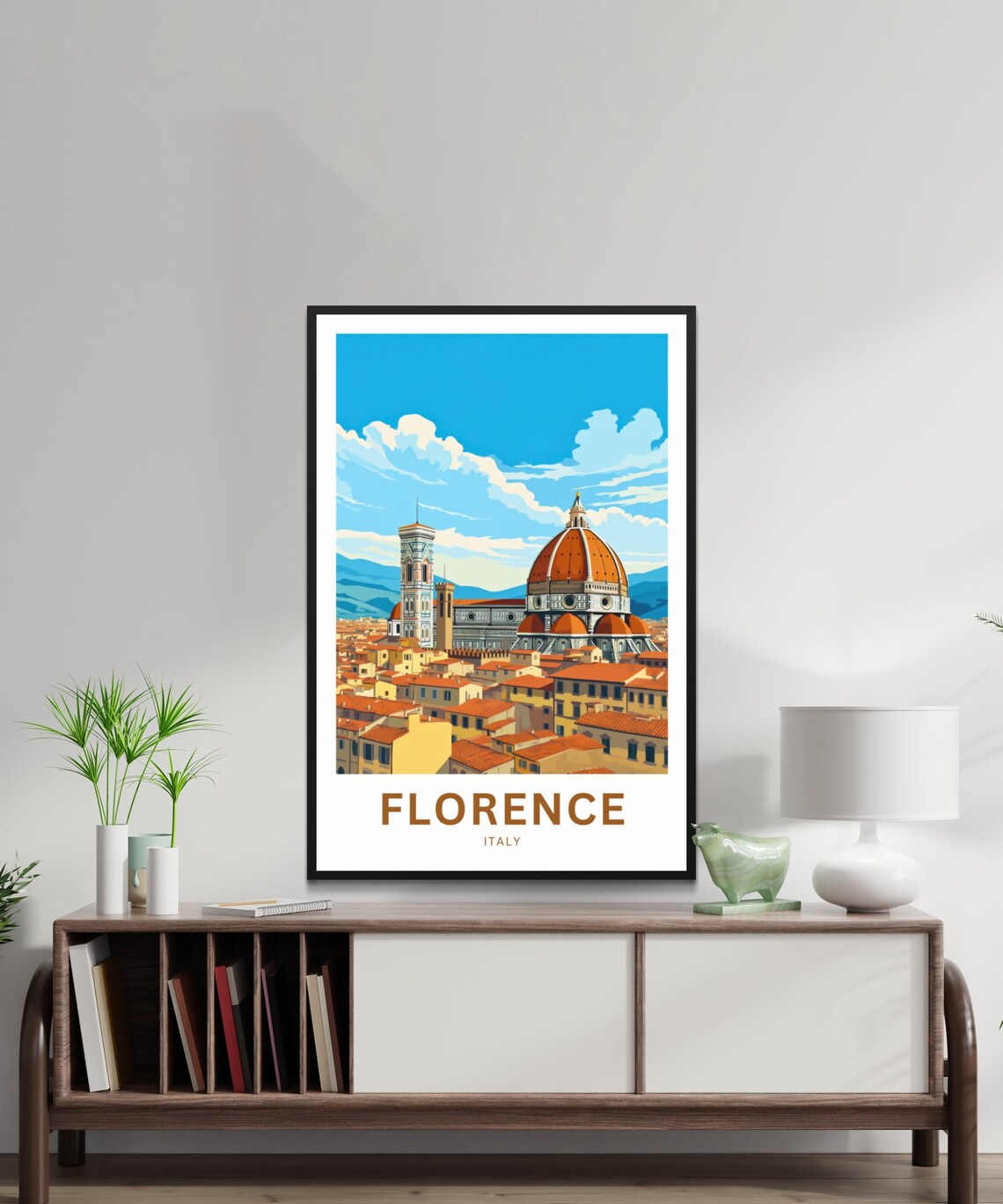 Florence Italy Duomo Cityscape Vintage Travel Poster Personalized Gift - Image 2