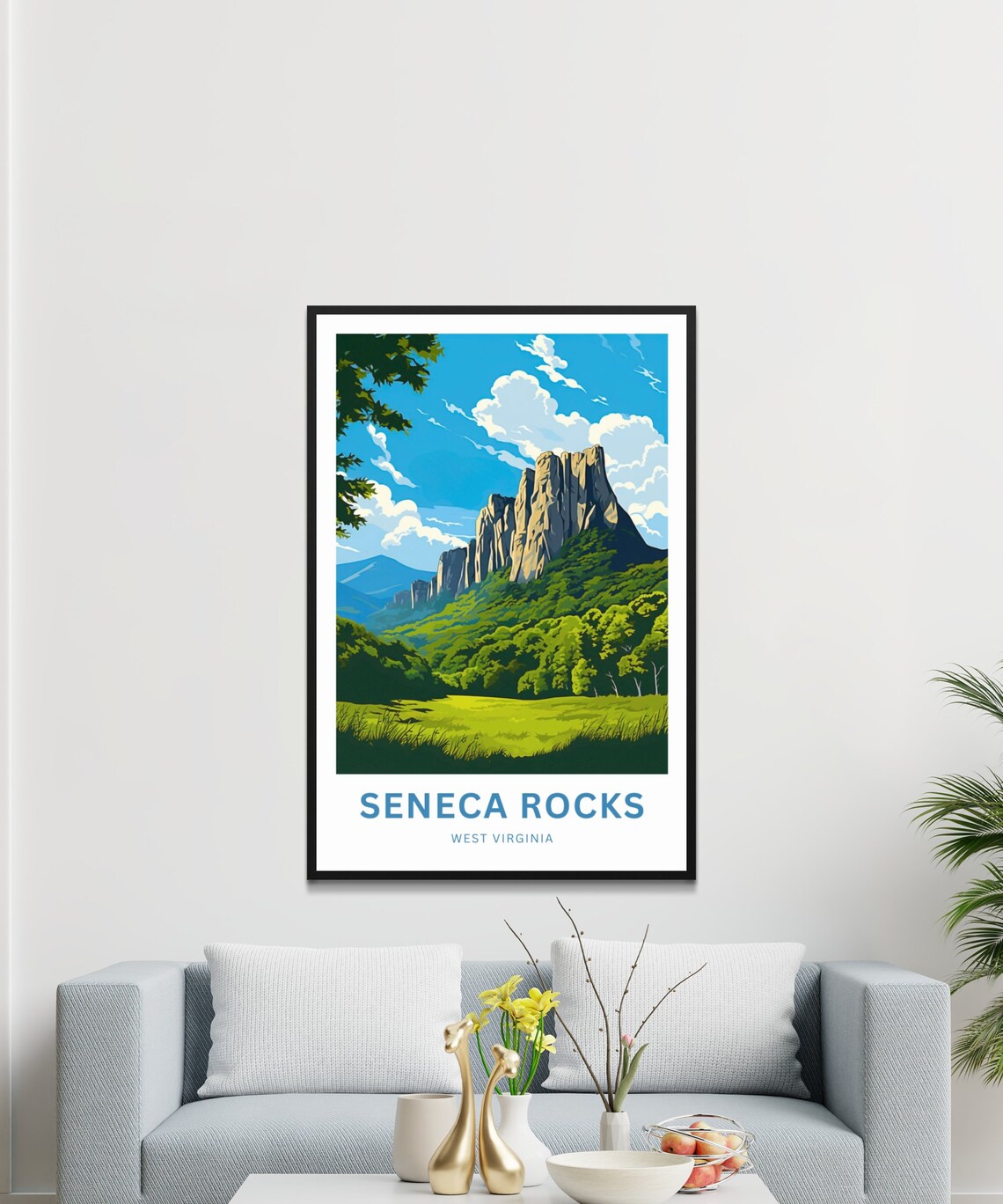 Seneca Rocks Travel Poster, Virginia Landscape - Image 3