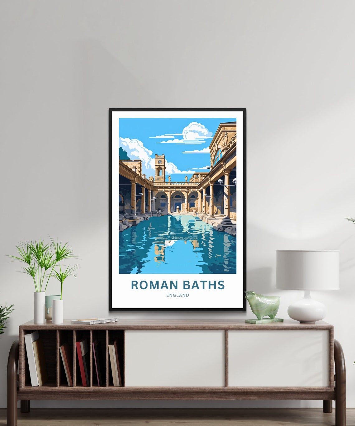 Roman Baths England Great Bath Colonnade Historic Travel Poster - Image 3