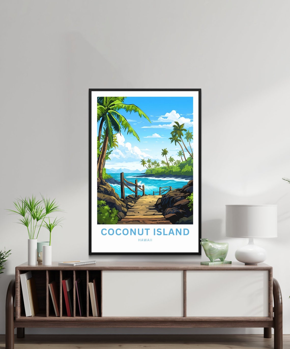 Personalized Coconut Island Hawaii Boardwalk Custom Travel Poster - Image 3