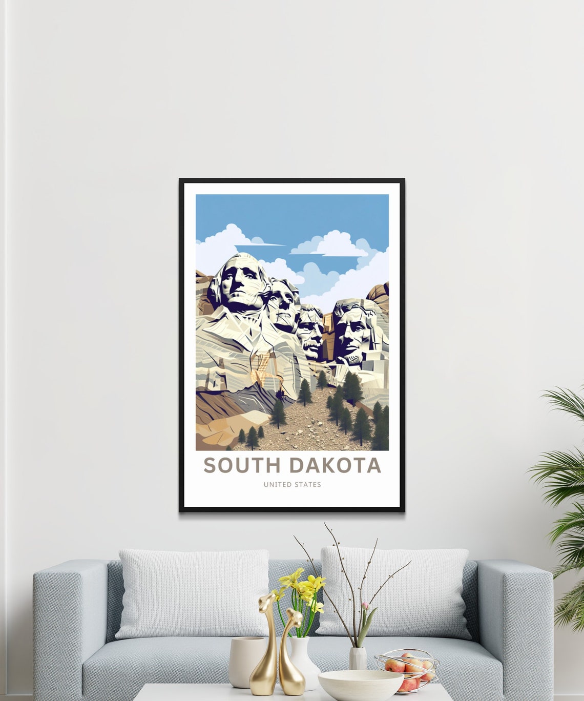 Mount Rushmore Presidents Memorial Personalized Travel Poster - Image 3