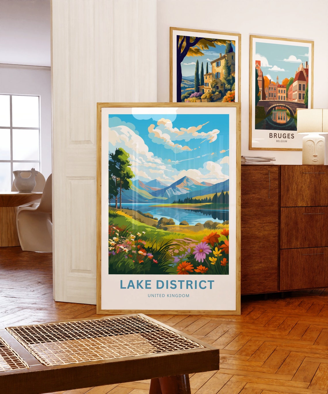 Personalized Lake District UK Wildflower Meadow Mountain Poster - Image 5