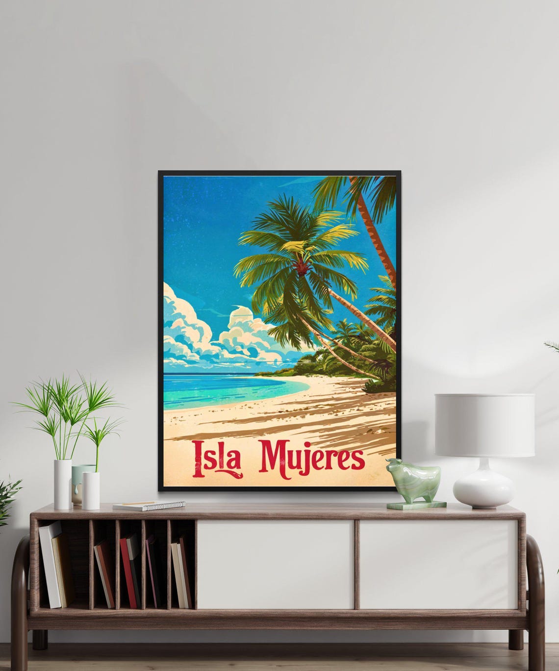 Isla Mujeres Vintage Travel Poster Isla Mujeres Print Mexico Wall Art Framed Present Gift Cancun Mexico Present - Image 3
