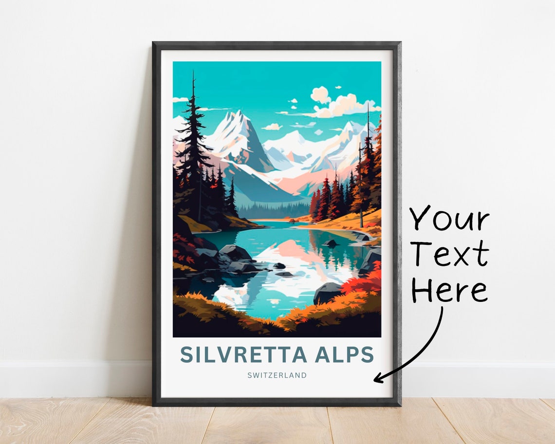 Silvretta Alps Switzerland Autumn Lake Mirror Personalized Poster