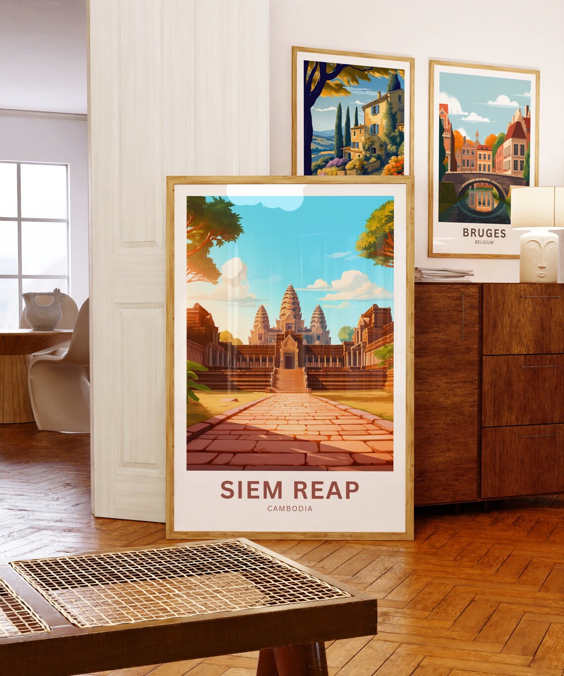 Siem Reap Cambodia Angkor Wat Causeway Stone Path Temple Travel Poster - Image 5