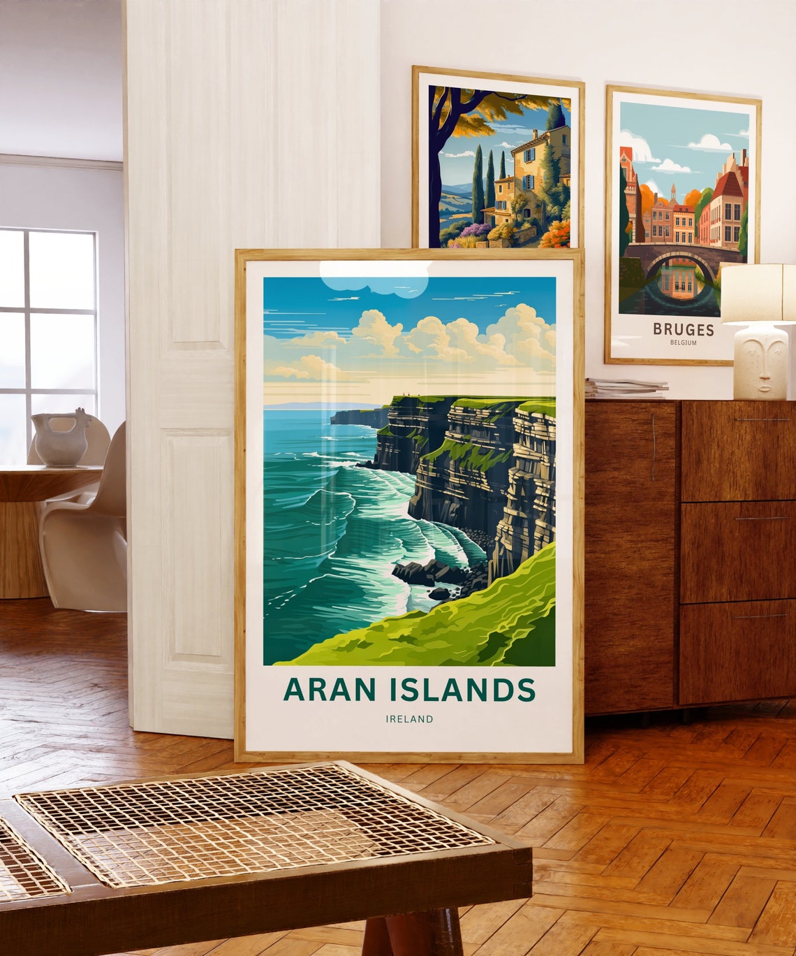 Aran Islands Ireland Layered Limestone Cliffs Turquoise Sea Poster - Image 5
