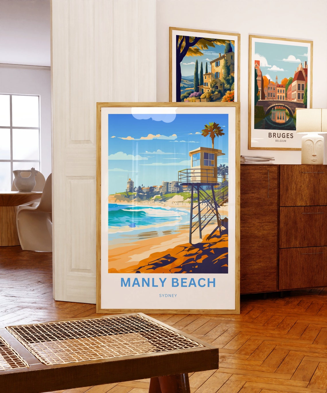 Personalized Manly Beach Sydney Surf Beach Lifeguard Tower Poster - Image 5