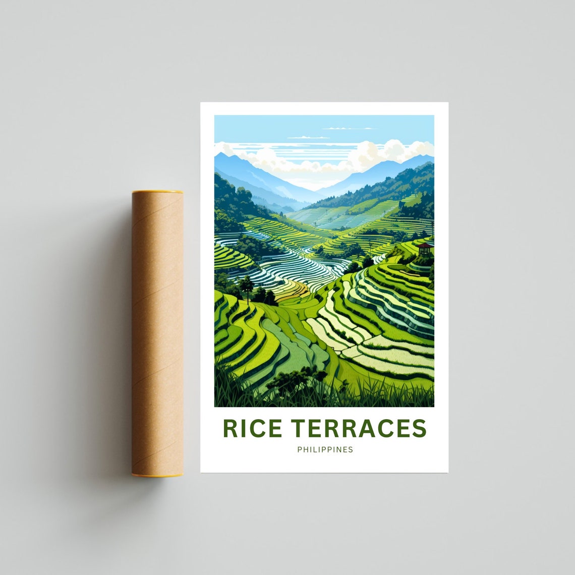 Philippines Rice Terraces Emerald Mountain Fields Travel Poster - Image 4