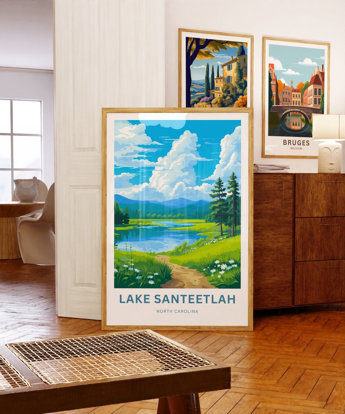 Lake Santeetlah North Carolina Meadow Path Custom Travel Poster - Image 3