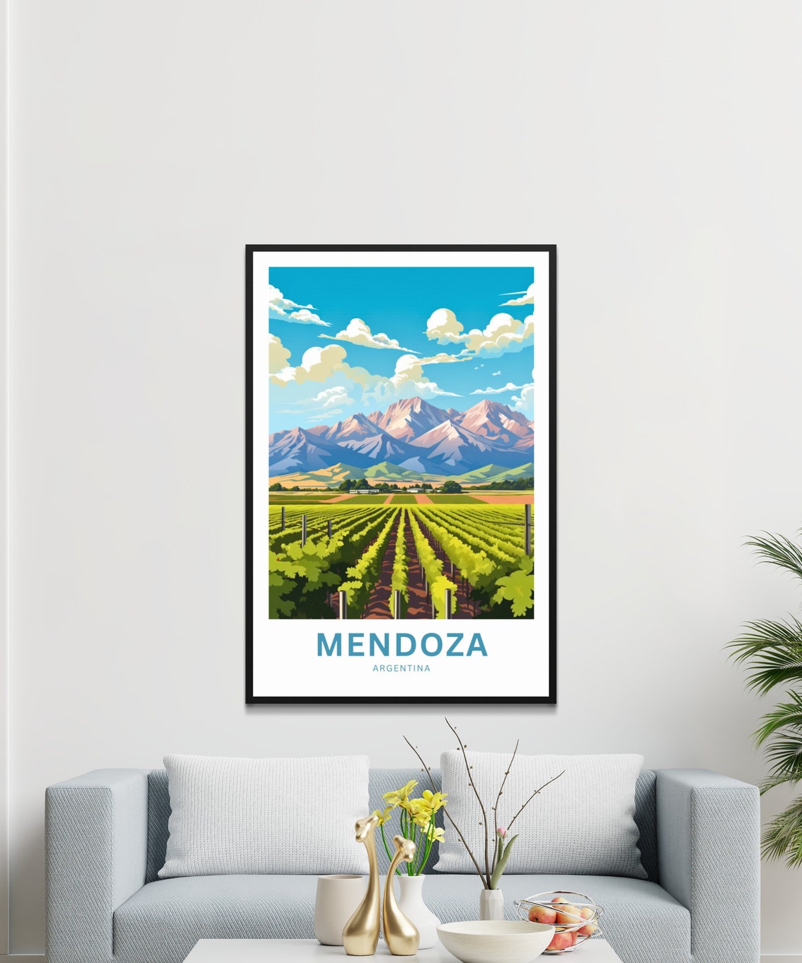 Mendoza Argentina Vineyard Andes Mountains Personalized Poster - Image 3
