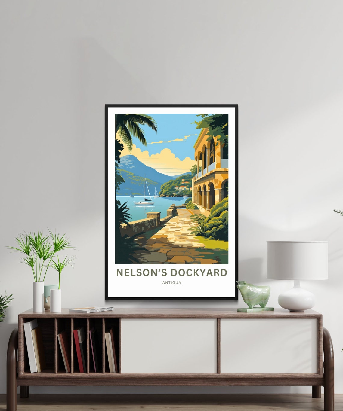 Personalized Nelsons Dockyard Antigua Stone Terrace Travel Poster - Image 2