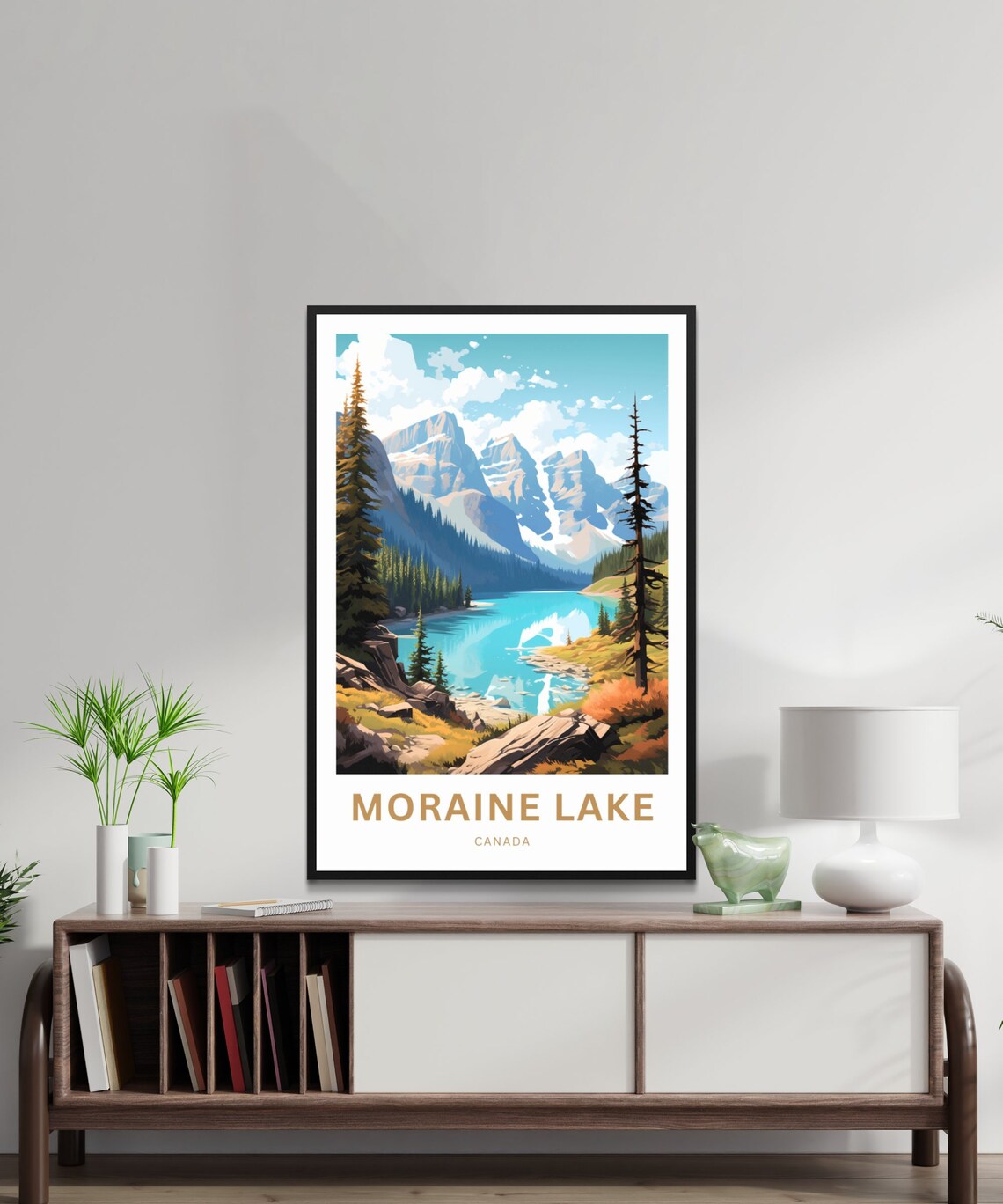 Moraine Lake Travel Poster, Canada Landscape Art Print - Image 2