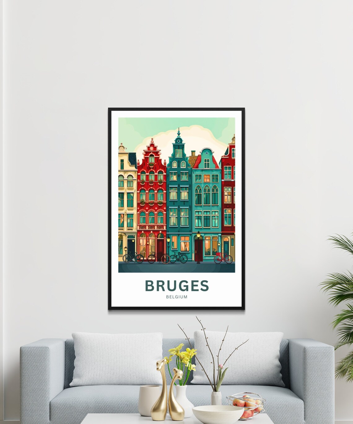 Bruges Travel Print Belgium Gift Poster Print - Image 3