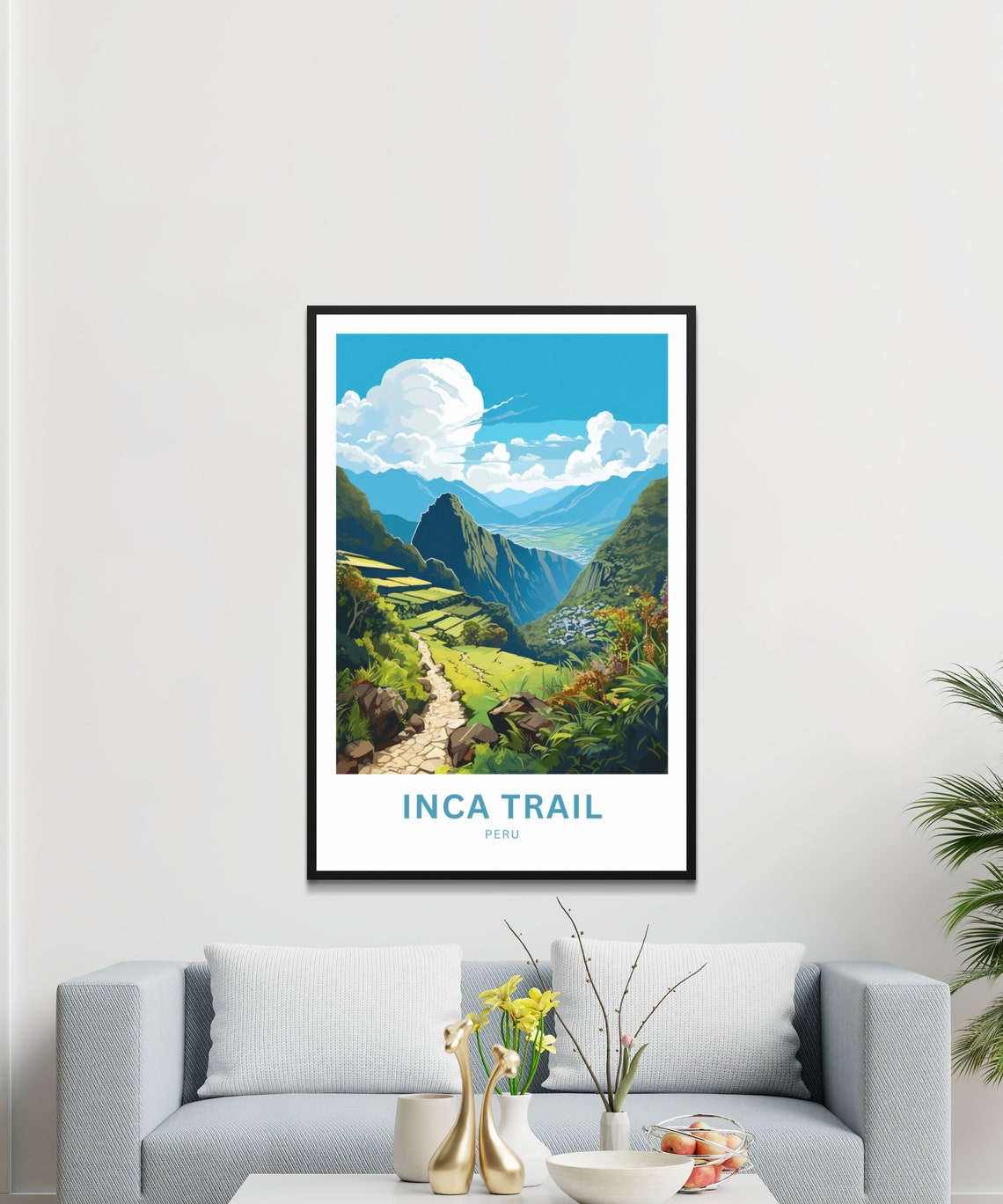 Inca Trail Travel Print Inca Trail Poster Peru Wall Art Framed Present Gift Peru Present - Image 3
