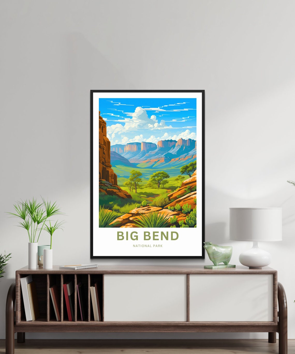Big Bend National Park Desert Valley Personalized Texas Travel Poster - Image 2