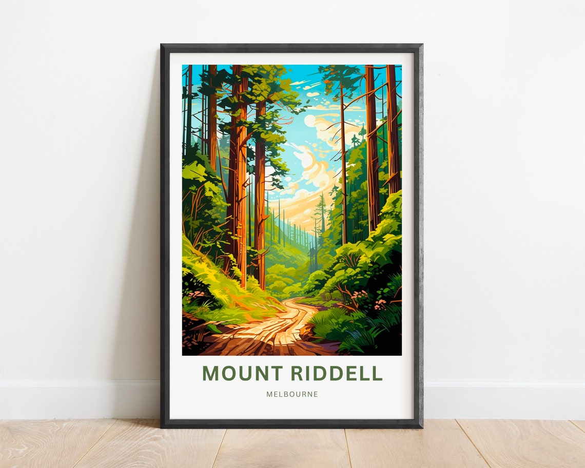 Mount Riddell Melbourne Tall Forest Trail Vintage Travel Poster
