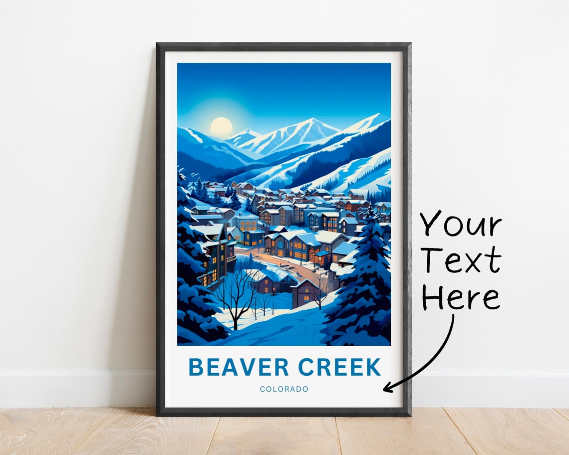 Beaver Creek Colorado Personalized Snowy Village Travel Poster