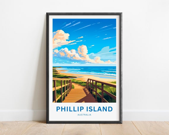 Phillip Island Travel Print Poster Australia Wall Art Framed Present Gift