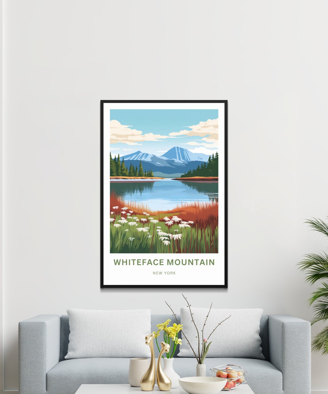 Whiteface Mountain New York Wildflower Lake Meadow Travel Poster - Image 3
