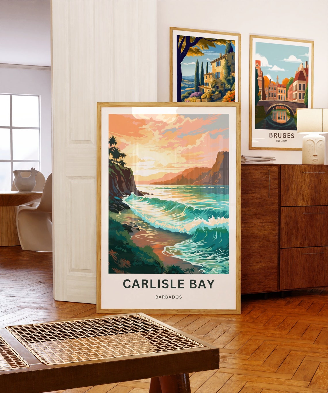 Carlisle Bay Barbados Personalized Sunset Beach Waves Travel Poster - Image 5