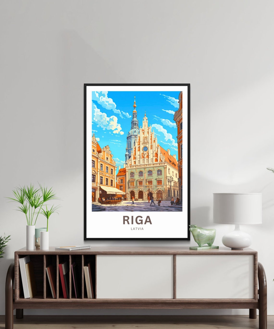 Riga Latvia Old Town Square Personalized Baltic Travel Poster - Image 2