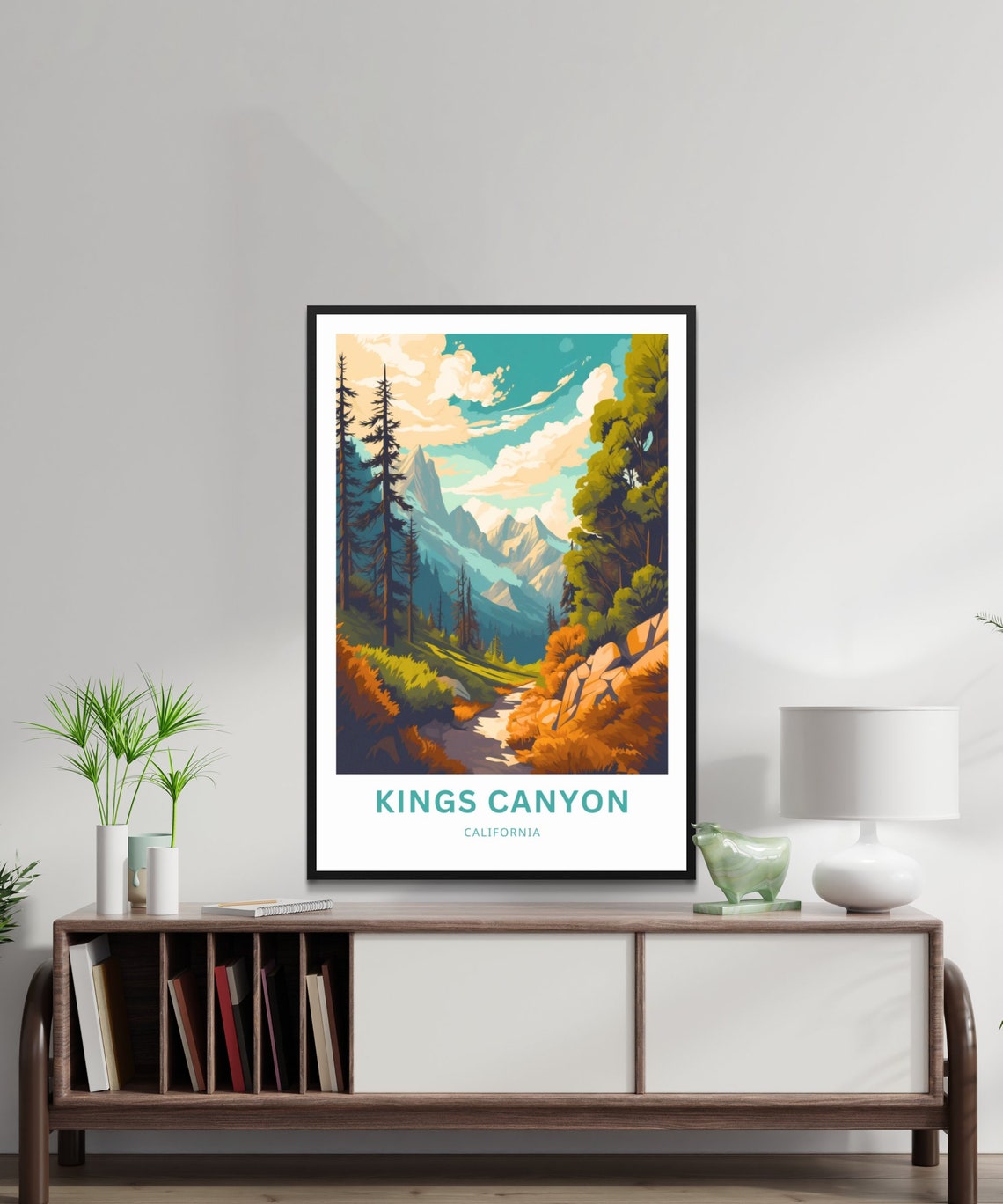 Kings Canyon California Alpine Mountain Trail Retro Travel Poster - Image 2