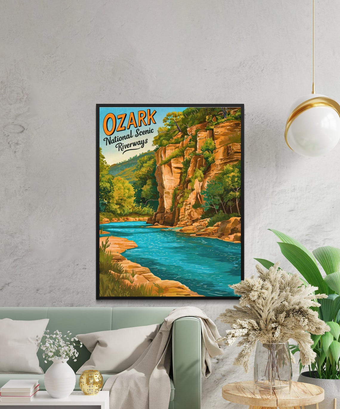Ozark National Scenic Riverways Vintage Poster with Red Rock Canyon - Image 2