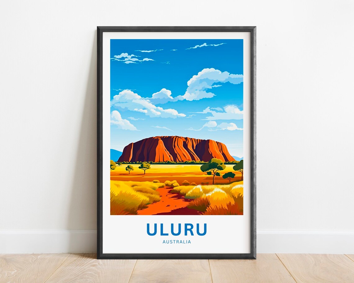 Uluru Australia Red Rock Desert Outback Landmark Travel Poster