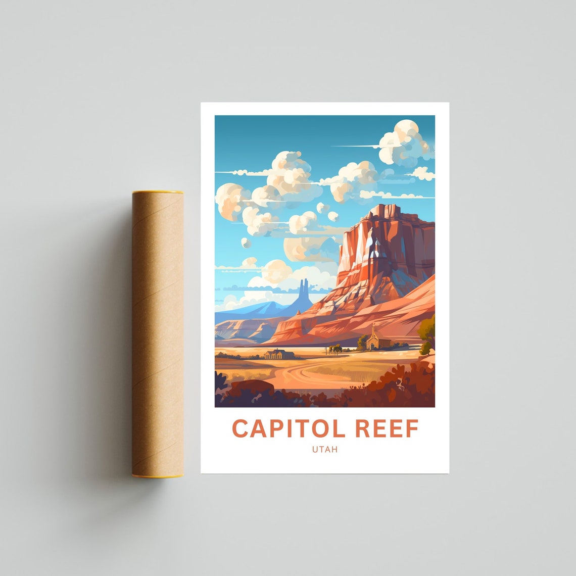Capitol Reef Utah National Park Red Rock Desert Canyon Poster - Image 4