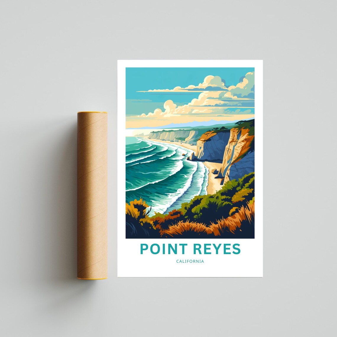 Point Reyes Travel Poster, California Wall Art - Image 4