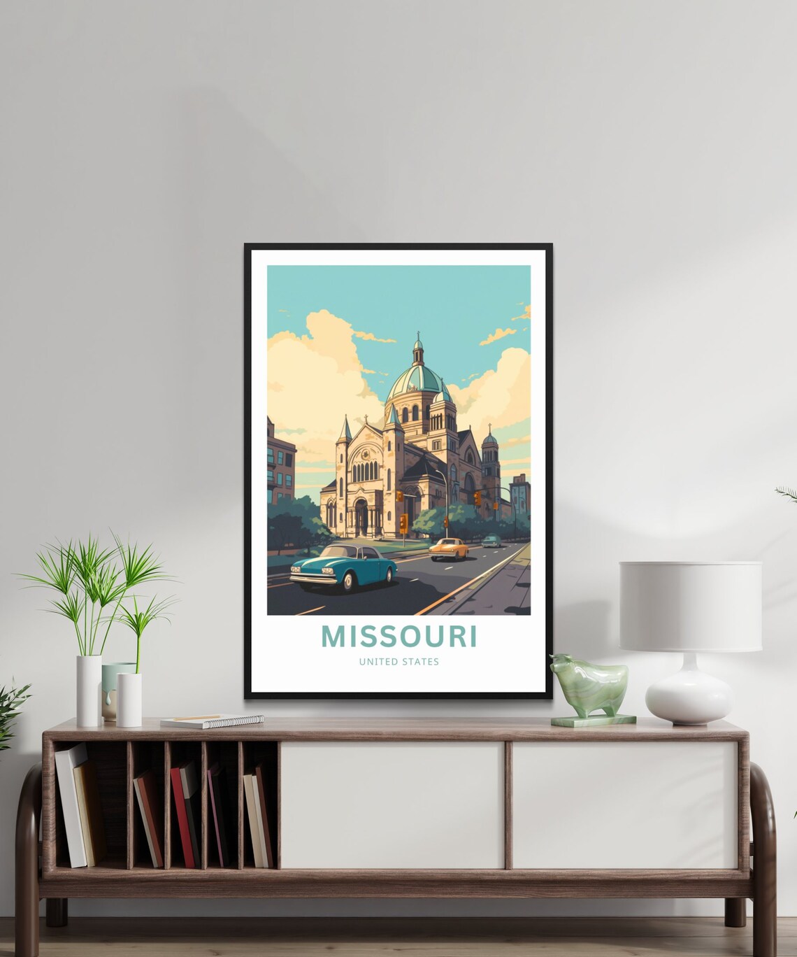 Missouri Personalized Travel Poster with Historic Domed Church Street - Image 2