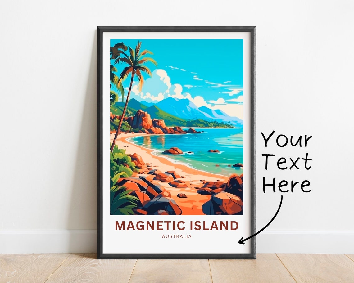 Magnetic Island Australia Rocky Beach Palm Coast Custom Poster