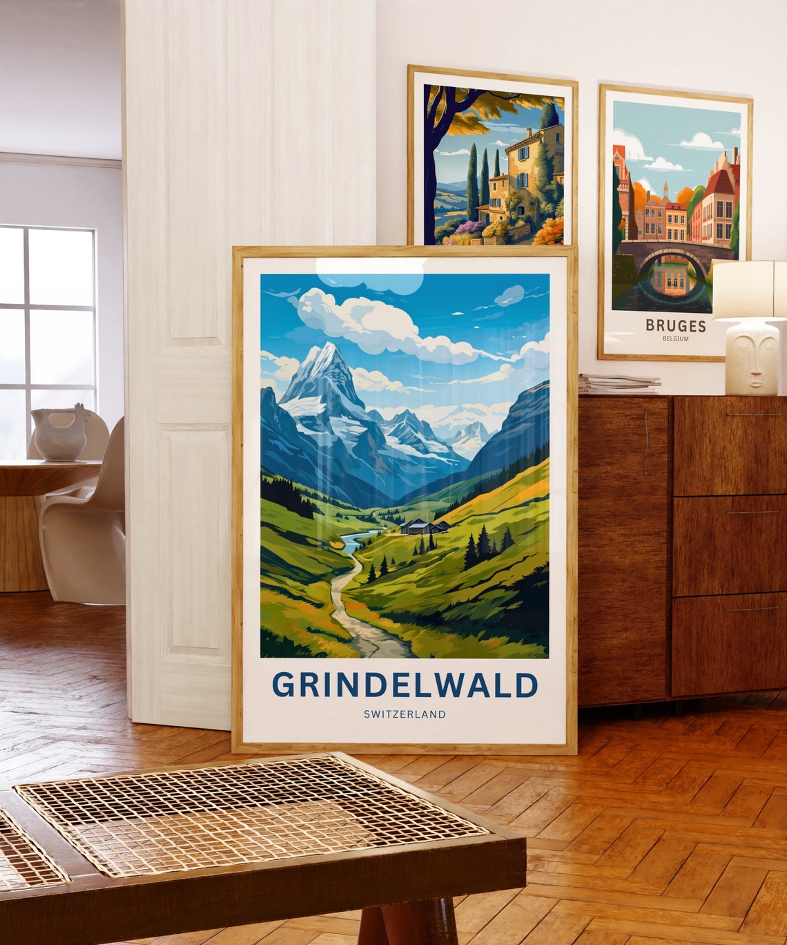 Personalized Grindelwald Switzerland Alpine Valley Custom Poster - Image 3