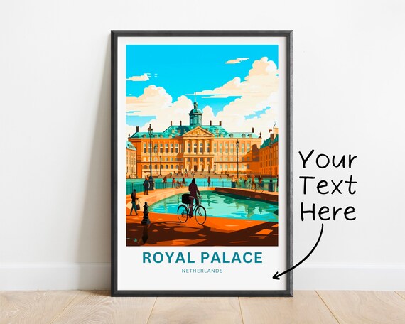 Royal Palace Amsterdam Personalized Text Netherlands Travel Poster