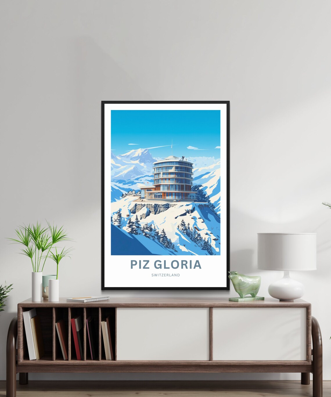 Personalized Piz Gloria Switzerland Revolving Restaurant Poster - Image 2