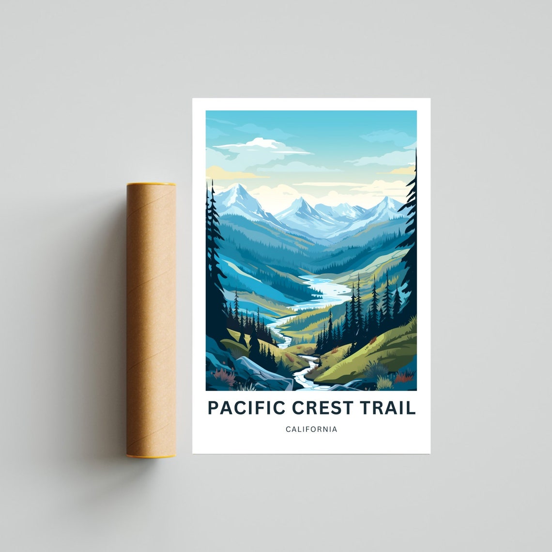 Pacific Crest Trail Travel Print Pacific Crest Trail Poster California Wall Art Framed Present Gift California Present - Image 4