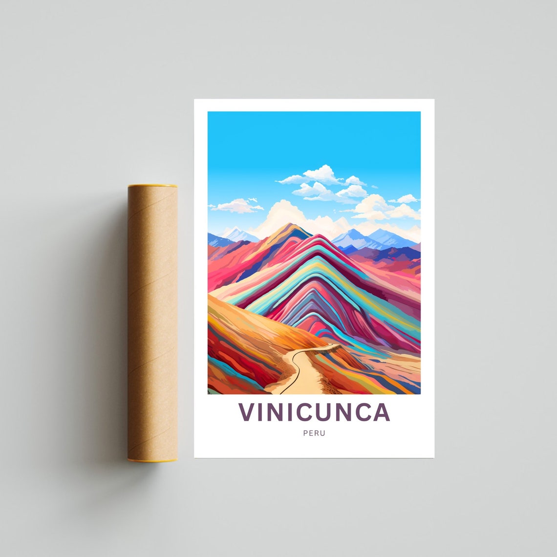 Personalized Vinicunca Travel Print Vinicunca Poster Peru Wall Art Framed Present Gift Peru Present - Image 4