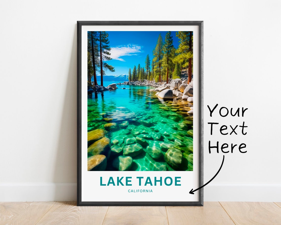 Lake Tahoe California Personalized Crystal Shore Travel Poster