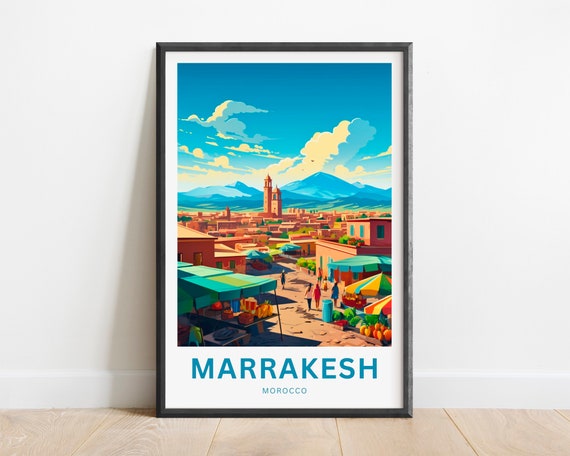 Marrakesh Travel Print Marrakesh Poster Morocco Wall Art Framed Present Gift Morocco Present