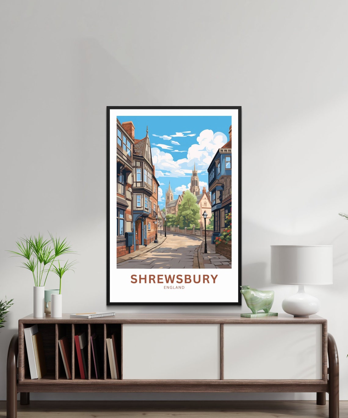 Shrewsbury Tudor Street Historic Town England Heritage Poster - Image 2